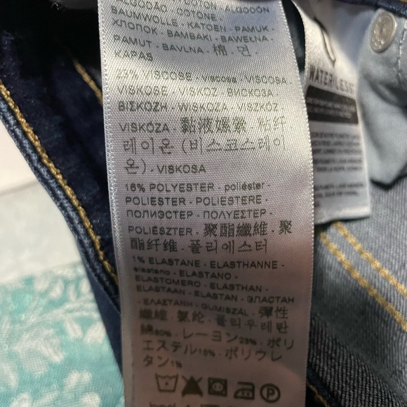 Levis Womens 721 Jeans 33 Dark Blue Wash High Rise Skinny Cotton Blend Stretch - Picture 10 of 10